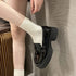 Pu Leather Round Toe Chunky Platform